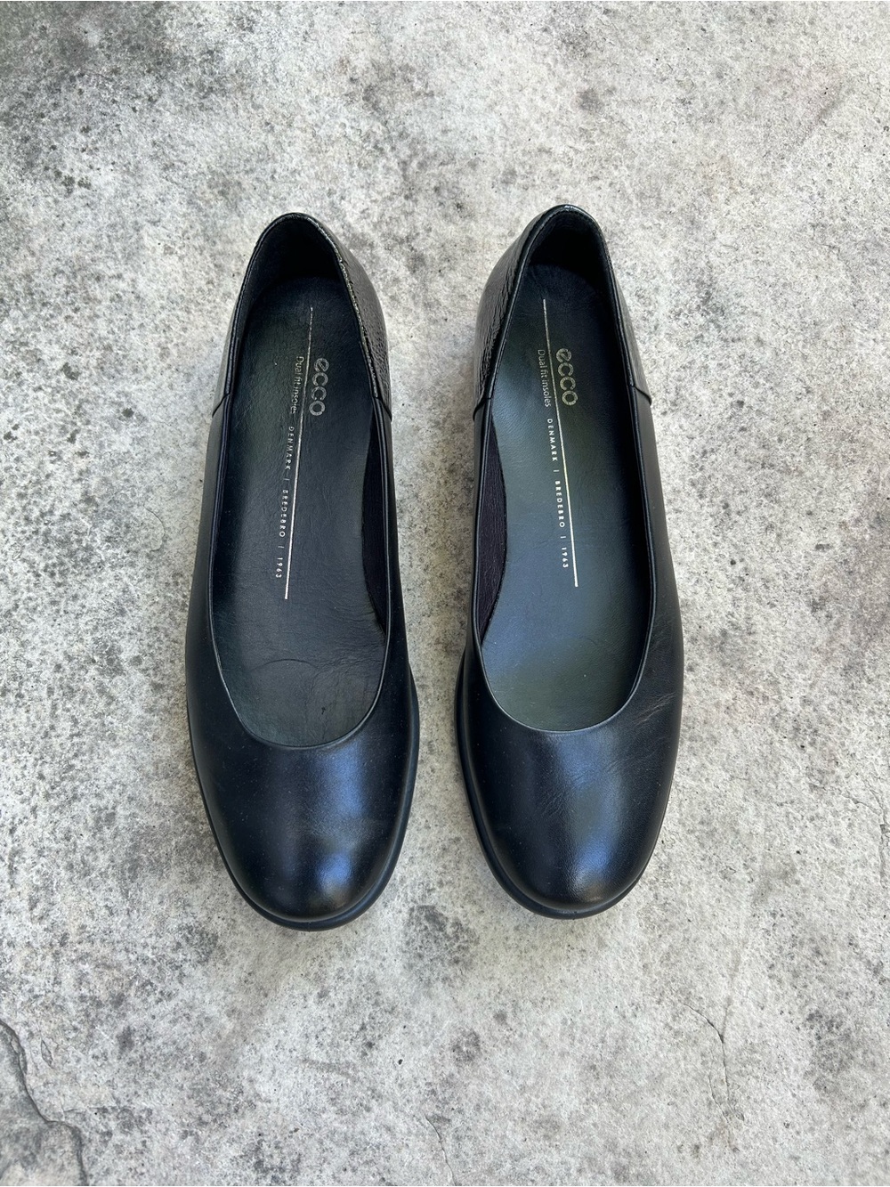 Ecco Leather and Patent Sculpted Leather Ballerina, size 40 (9.5)